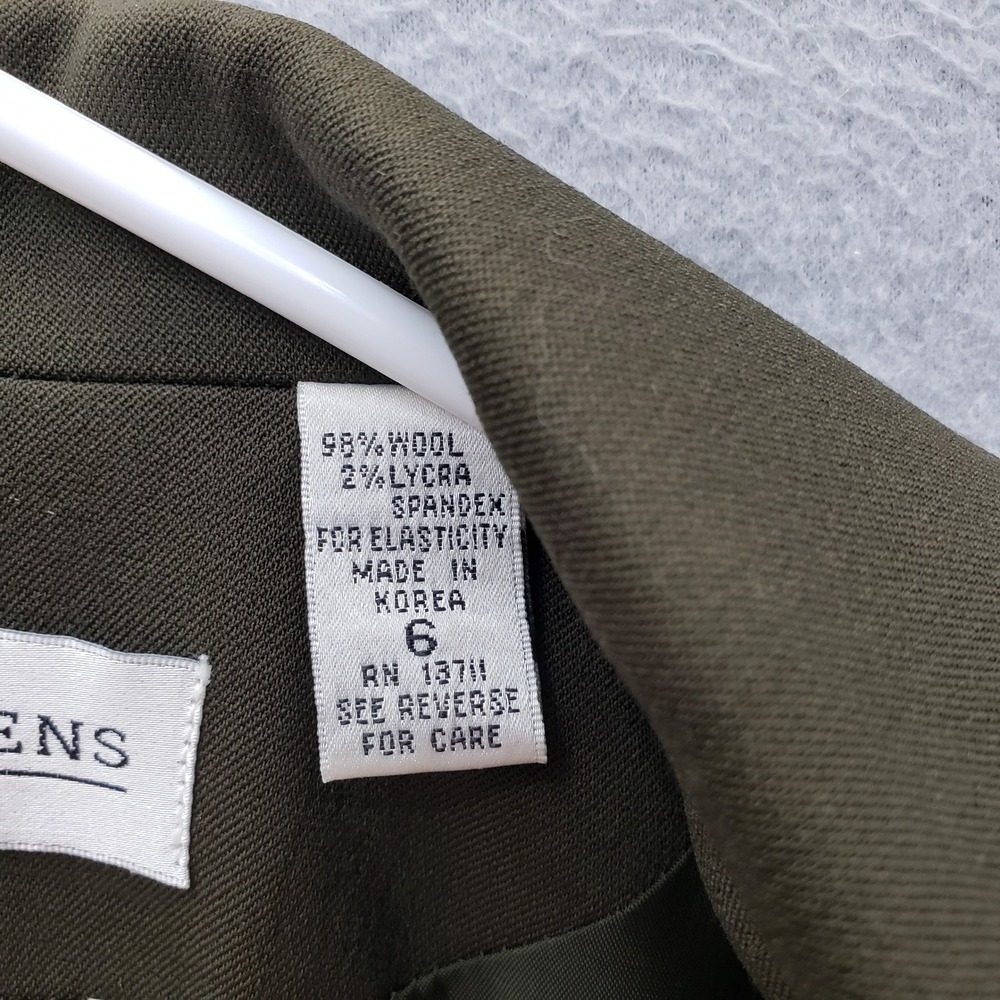 Valerie Stevens Utility Blazer Jacket Olive Green Military Wool Armycore Size 6 - Picture 8 of 10